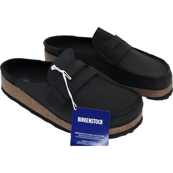Birkenstock Naples Clog Slip-On Black Oiled Leather Women US 10 EU 41 - Picture 4 of 6